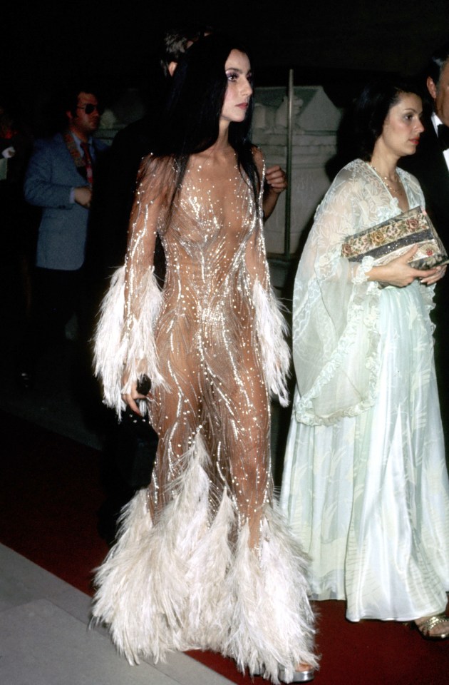 Шер на Met Gala в 1974 году.